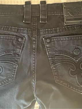 Mens Rock Revival Arther Alt Straight Black Jeans - Size 36